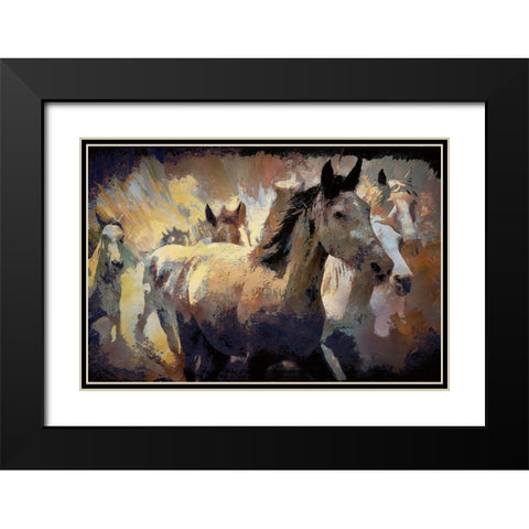 On the Run II Black Modern Wood Framed Art Print with Double Matting by Bolokofsky, Ronald