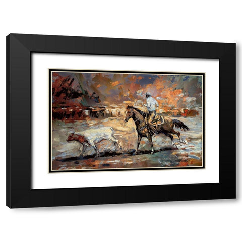 Rope the Stray II Black Modern Wood Framed Art Print with Double Matting by Bolokofsky, Ronald