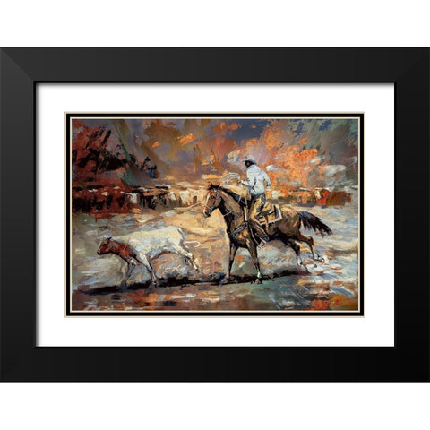 Rope the Stray II Black Modern Wood Framed Art Print with Double Matting by Bolokofsky, Ronald