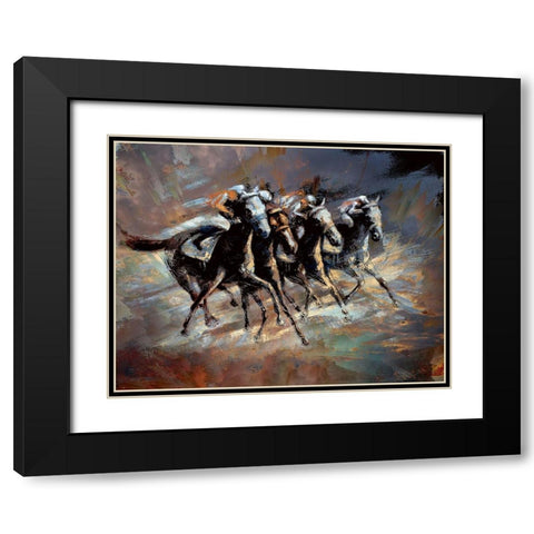 The Race Black Modern Wood Framed Art Print with Double Matting by Bolokofsky, Ronald