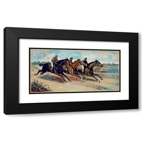 To the Finish Line Black Modern Wood Framed Art Print with Double Matting by Bolokofsky, Ronald