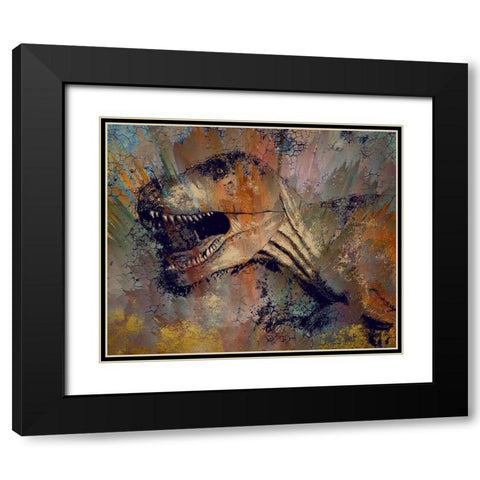 TRex Black Modern Wood Framed Art Print with Double Matting by Bolokofsky, Ronald
