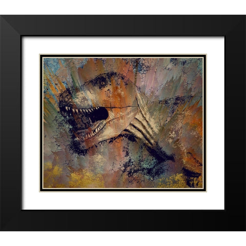 TRex Black Modern Wood Framed Art Print with Double Matting by Bolokofsky, Ronald