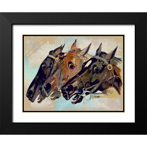 Win Place Show Black Modern Wood Framed Art Print with Double Matting by Bolokofsky, Ronald