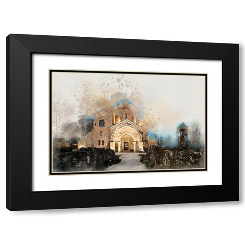 Bagrati Cathedral Black Modern Wood Framed Art Print with Double Matting by Bolokofsky, Ronald