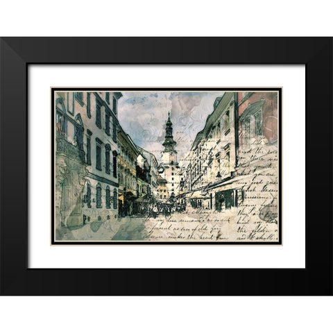 Bratislava  Black Modern Wood Framed Art Print with Double Matting by Bolokofsky, Ronald
