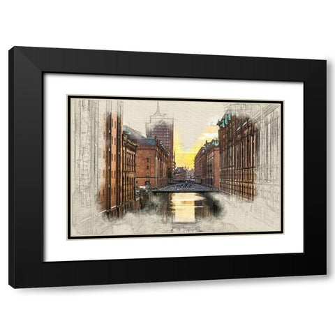 Hamburg II Black Modern Wood Framed Art Print with Double Matting by Bolokofsky, Ronald