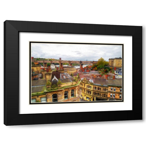 Paris City View Black Modern Wood Framed Art Print with Double Matting by Bolokofsky, Ronald