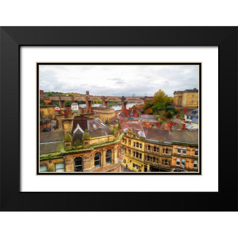 Paris City View Black Modern Wood Framed Art Print with Double Matting by Bolokofsky, Ronald
