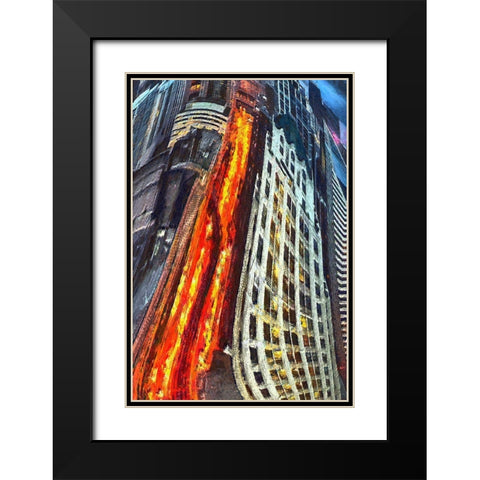 Big City View I Black Modern Wood Framed Art Print with Double Matting by Bolokofsky, Ronald