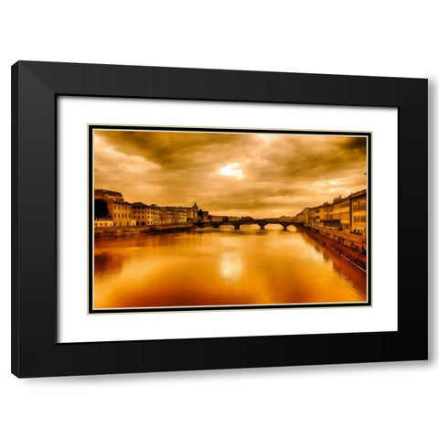 Canal Sunset Black Modern Wood Framed Art Print with Double Matting by Bolokofsky, Ronald