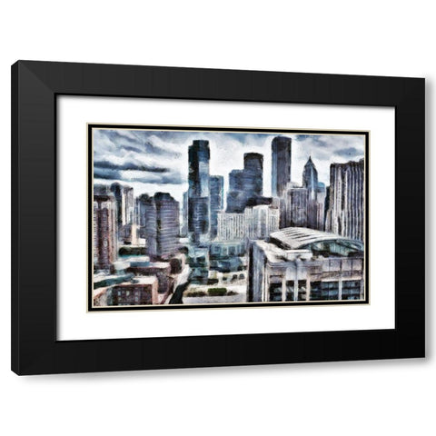 Chicago Buildings Black Modern Wood Framed Art Print with Double Matting by Bolokofsky, Ronald