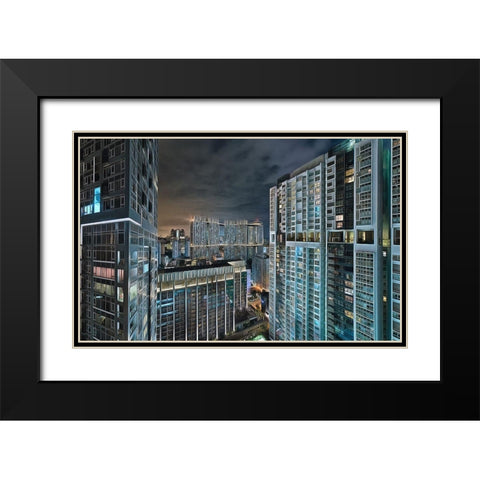 City Lights II  Black Modern Wood Framed Art Print with Double Matting by Bolokofsky, Ronald