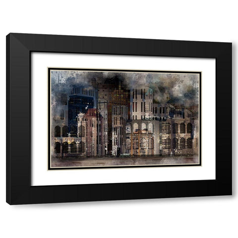 City On the Bay Black Modern Wood Framed Art Print with Double Matting by Bolokofsky, Ronald