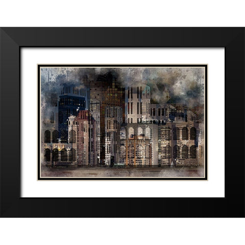 City On the Bay Black Modern Wood Framed Art Print with Double Matting by Bolokofsky, Ronald