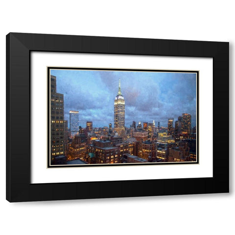 Empire Skyline Black Modern Wood Framed Art Print with Double Matting by Bolokofsky, Ronald