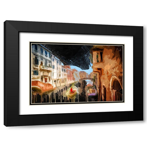 Evening On the Canal  Black Modern Wood Framed Art Print with Double Matting by Bolokofsky, Ronald