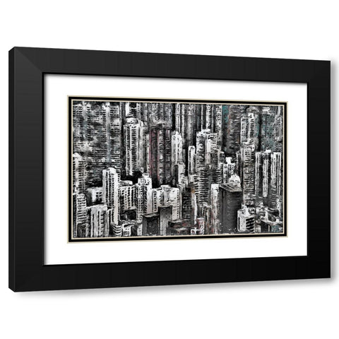 Hong Kong Black Modern Wood Framed Art Print with Double Matting by Bolokofsky, Ronald