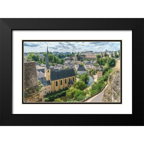 Luxembourg View Black Modern Wood Framed Art Print with Double Matting by Bolokofsky, Ronald