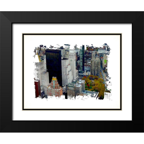 Manhattan  Black Modern Wood Framed Art Print with Double Matting by Bolokofsky, Ronald