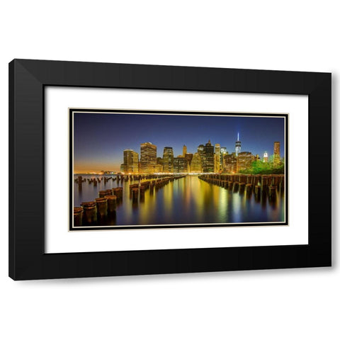Manhattan Reflections Black Modern Wood Framed Art Print with Double Matting by Bolokofsky, Ronald