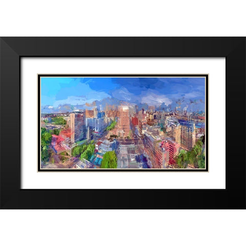 Metro Madness II Black Modern Wood Framed Art Print with Double Matting by Bolokofsky, Ronald