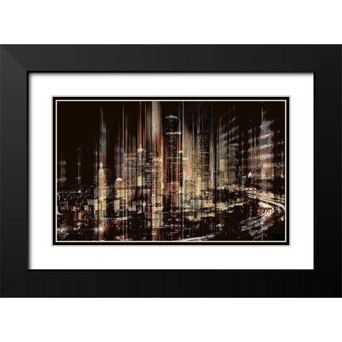Midnight Skyline Black Modern Wood Framed Art Print with Double Matting by Bolokofsky, Ronald