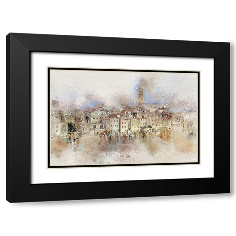 Pitigliano II Black Modern Wood Framed Art Print with Double Matting by Bolokofsky, Ronald