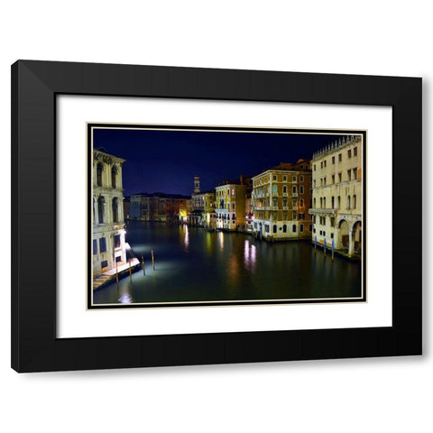 Quiet Night on the Grand Canal Black Modern Wood Framed Art Print with Double Matting by Bolokofsky, Ronald