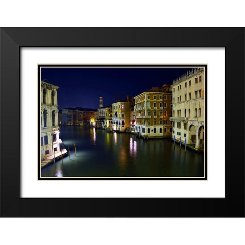 Quiet Night on the Grand Canal Black Modern Wood Framed Art Print with Double Matting by Bolokofsky, Ronald