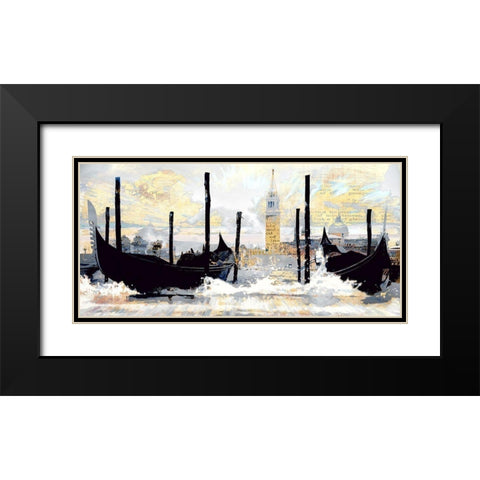 Rough Gondola Waters Black Modern Wood Framed Art Print with Double Matting by Bolokofsky, Ronald