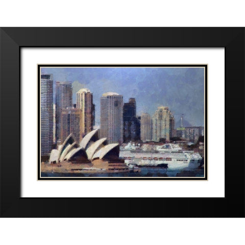 Sydney Harbor Black Modern Wood Framed Art Print with Double Matting by Bolokofsky, Ronald