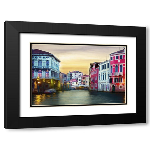 Venetain Calm Black Modern Wood Framed Art Print with Double Matting by Bolokofsky, Ronald