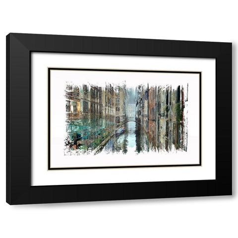 Venice Cafe I Black Modern Wood Framed Art Print with Double Matting by Bolokofsky, Ronald