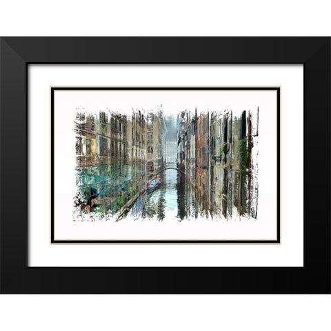 Venice Cafe I Black Modern Wood Framed Art Print with Double Matting by Bolokofsky, Ronald