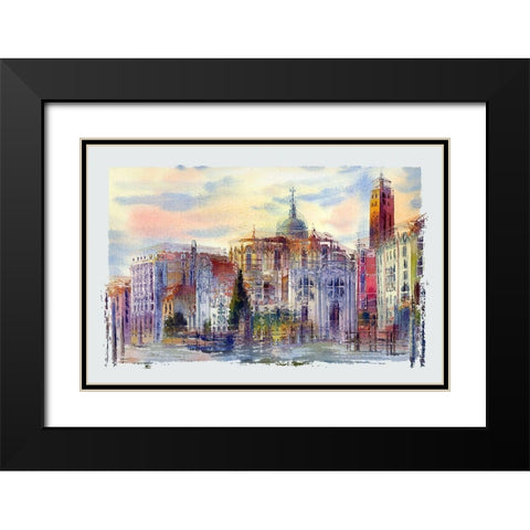 Venice Shear  Black Modern Wood Framed Art Print with Double Matting by Bolokofsky, Ronald