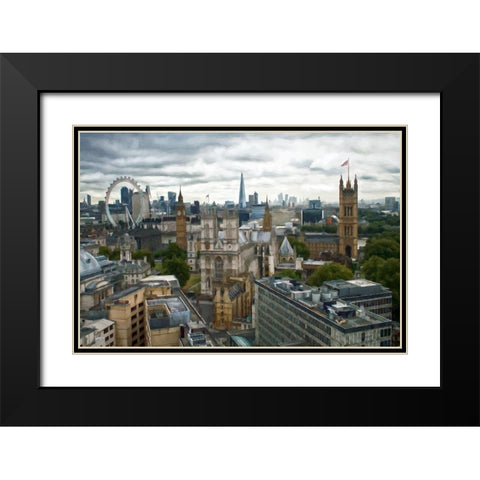 Westminster London Black Modern Wood Framed Art Print with Double Matting by Bolokofsky, Ronald