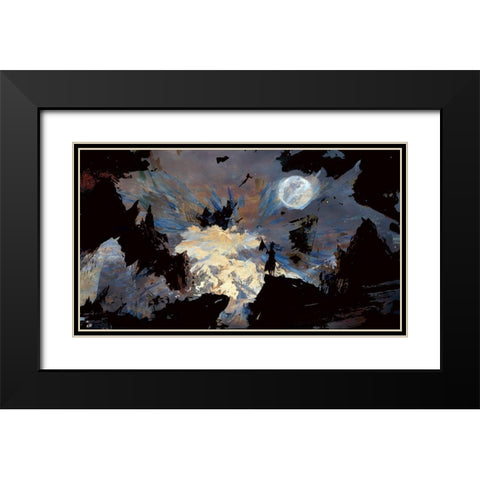Alone On A Hill Black Modern Wood Framed Art Print with Double Matting by Bolokofsky, Ronald