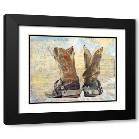 Boots and Spurs Black Modern Wood Framed Art Print with Double Matting by Bolokofsky, Ronald
