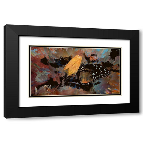 Butterfly On A Rosebud Black Modern Wood Framed Art Print with Double Matting by Bolokofsky, Ronald