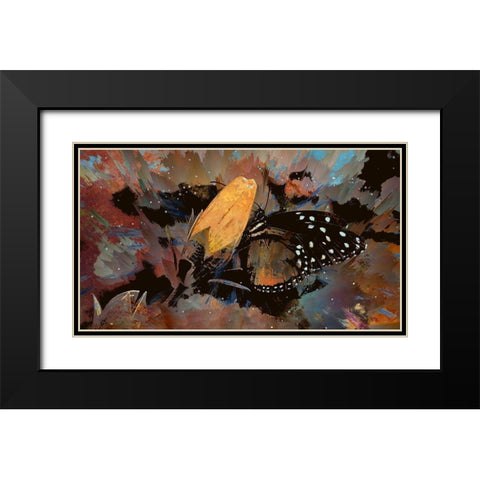 Butterfly On A Rosebud Black Modern Wood Framed Art Print with Double Matting by Bolokofsky, Ronald