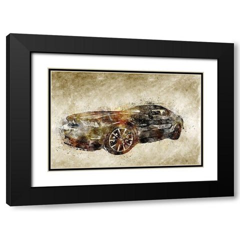 Ford Mustang Black Modern Wood Framed Art Print with Double Matting by Bolokofsky, Ronald