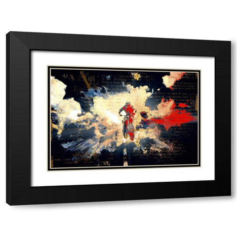 MotoCross Racer Black Modern Wood Framed Art Print with Double Matting by Bolokofsky, Ronald