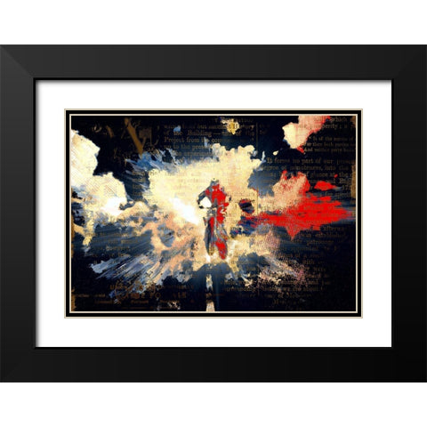 MotoCross Racer Black Modern Wood Framed Art Print with Double Matting by Bolokofsky, Ronald