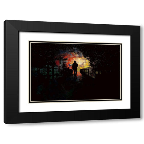 Night Shadows Black Modern Wood Framed Art Print with Double Matting by Bolokofsky, Ronald