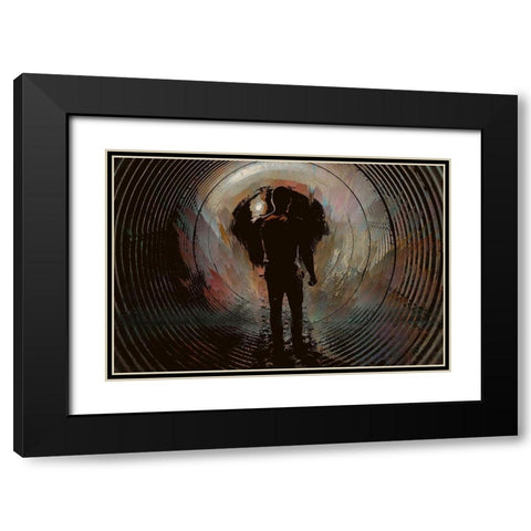 Nowhere Man Black Modern Wood Framed Art Print with Double Matting by Bolokofsky, Ronald