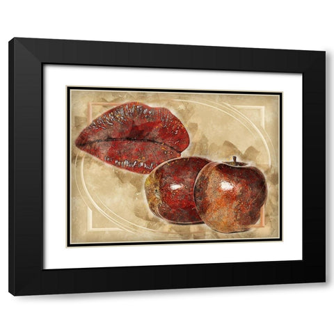 Red Hot Lips and Juicy Apples Black Modern Wood Framed Art Print with Double Matting by Bolokofsky, Ronald