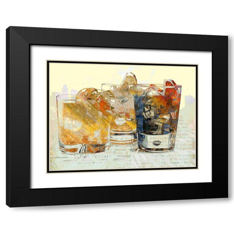 Toast of the Town II Black Modern Wood Framed Art Print with Double Matting by Bolokofsky, Ronald