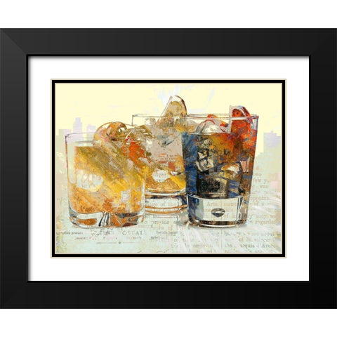 Toast of the Town II Black Modern Wood Framed Art Print with Double Matting by Bolokofsky, Ronald