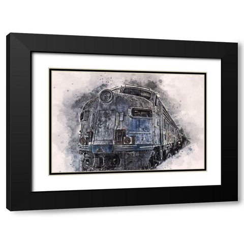 Train  Black Modern Wood Framed Art Print with Double Matting by Bolokofsky, Ronald